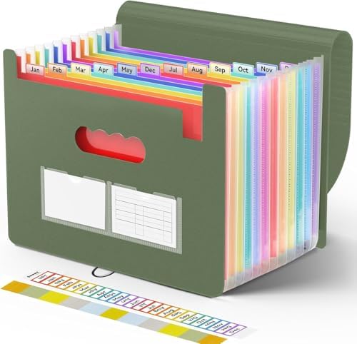 Sooez Accordion File Organizer, 13 Pocket Expanding File Folders, Letter/A4 by Sooez