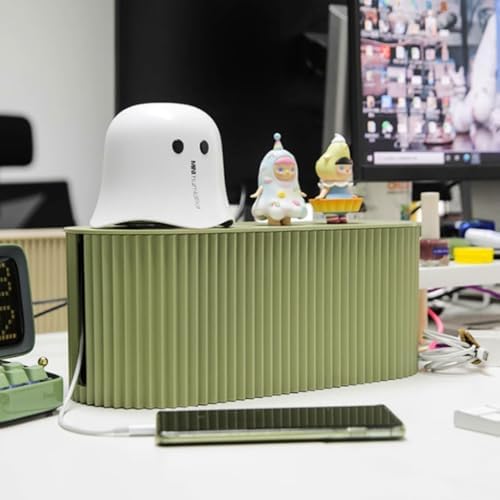Cable Management Box,Desk Cord Organizer with Groove Cover,Plastic Cord Hider Box,Large Cable Box Organizer,Power Socket Management for TV/Computer/Router/Games Console Cable Storage (Green) - Image 6
