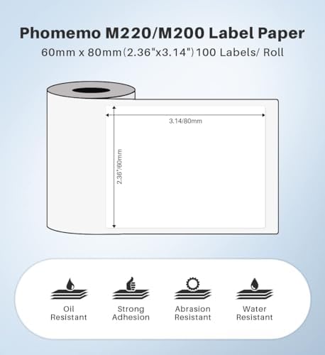 Phomemo Thermal Labels 2.36"x3.14" - Premium Adhesive Multipurpose Stickers for M220 M250 M260 M221 M200 Label Makers - 3 Rolls 270 Labels for Logo Design, QR Code, Name Tag, Small Business - Image 6