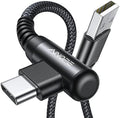 AINOPE 2-Pack Type C Charging Cable 3.1A Fast Charge, Right Angle [6.6ft+6.6ft] USB C Cable, Durable Nylon Braided Type C Charging Cable Fast Charge Compatible Galaxy S10 S9 S21, LG V30,V20,G6 by AINOPE10yearsforphoneaccessories