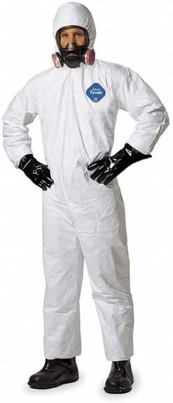 DuPont Tyvek 400 TY127S Disposable Protective Coverall with Respirator-Fit Hood and Elastic Cuff, White - Image 6