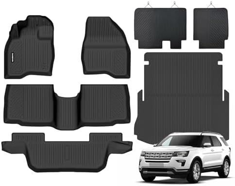 Naibeve Floor Mats for 2015-2019 Ford Explorer 7 Seats 2nd Row Bench Seat - Image 3