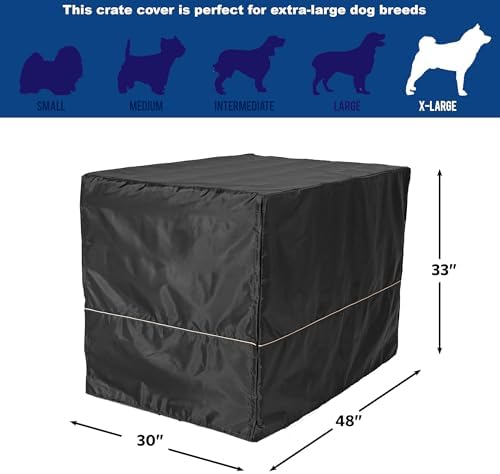 MidWest Homes for Pets XL Dog Crate Cover, Black Polyester Privacy Kennel Cover Fits Most 48-inch Crates, Machine Washable, Reduces Barking & Chewing - Image 6