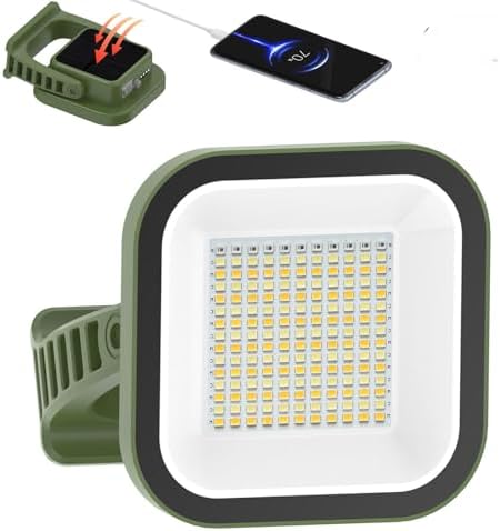 Portable Work Light, 4000LM, IP65 Waterproof Magnetic Work Lights with Stand, 12000mAh PowerBank LED Rechargeable Lights, 1/4” Threaded Port Flood Light for Job Site (Solar Power) by MOSLIGHTING