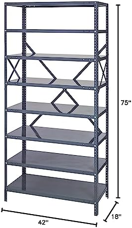 Quantum Storage Systems 75-1842-8 IRONMAN Solid Heavy Duty 8 Shelves 75" H x 42" W x 18" D - Image 2