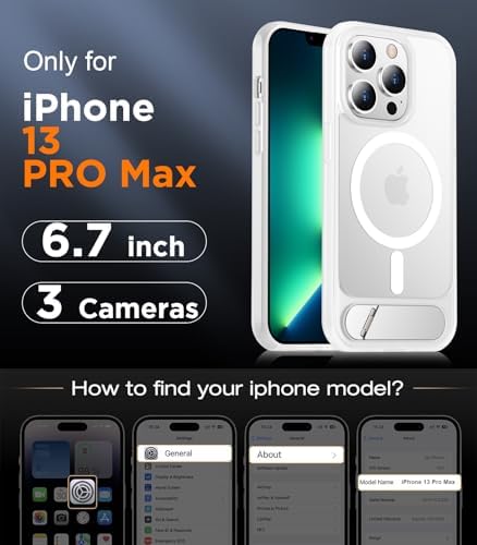 Temdan Magnetic Compatible with iPhone 13 Pro Max Case, [Built-in Invisible Kickstand][Compatible with MagSafe][Military Grade Shockproof] Slim Translucent Matte Phone Case for iPhone 13 Pro Max 6.7" - Image 2