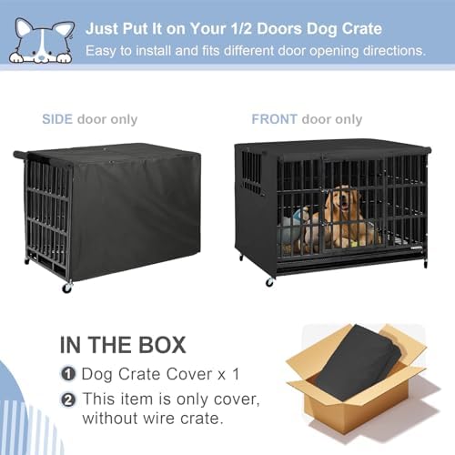 Explore Land Dog Crate Cover, 38 inches, Black - Image 2