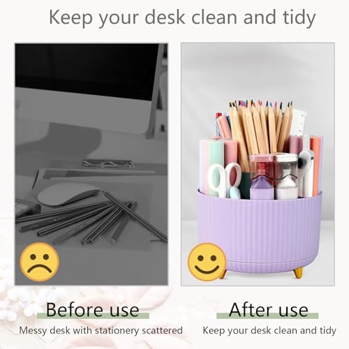 Office Supplies,Purple Desk Accessories,Desk Organizer,Phone Stand,Scissors,Stapler,Tape Dispenser,Binder clips,Staples,staple remover,Sticky Notes,Index Tabs,Clear Tape,Mini Box Cutter,Cool Pen.16pcs - Image 3