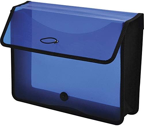 Lion Expand-N-File Poly Expanding Wallet, Letter (9-1/2 inch x 12 inch), 3 inch Gusset, Transparent Blue, 1 Wallet (48160-BL) by LION