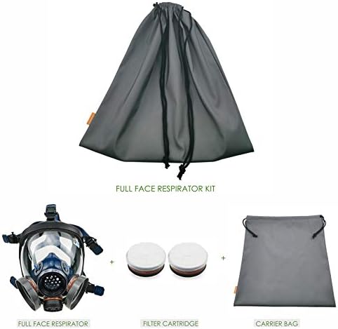 SYINE Organic Vapors Full Respirator Mask Gas Mask Spray Paint Chemical Formaldehyde Dustproof Respiratory Protection,Respirator with 1 Pair Filter Cartridges and Carrier Bag - Image 5