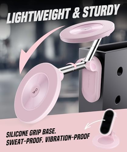 GolbinBox Magnetic Phone Holder for Gym,Adjustable Tripod Mount Ring Pink - Image 6