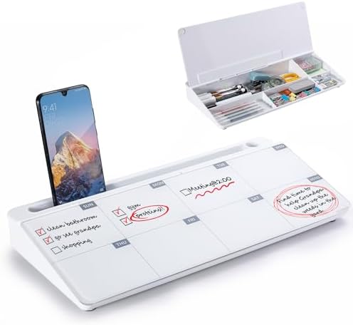 TSJ OFFICE Desktop Whiteboard Dry-Erase-Board - Computer Keyboard Stand White Board Surface Pad with Drawer, Desk Organizers with Accessories for Office, Home, School Supplies by TSJOFFICE-WipeCleanThinkGreenWorkSmart