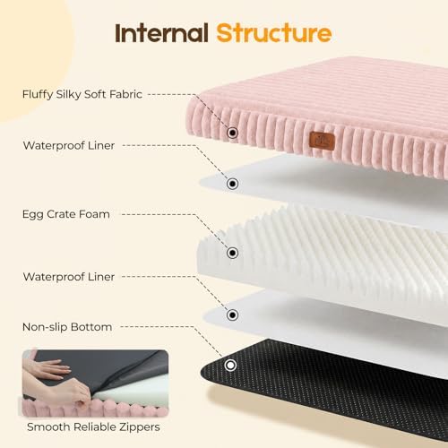 Orthopedic Dog Bed for XL Dog, Waterproof Washable Pet Bed for Crate - Image 3