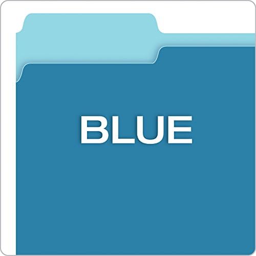 Pendaflex Two-Tone Color File Folders, Letter Size, Blue, 1/3 Cut, 100 per box (152 1/3 BLU), 12 inches - Image 4