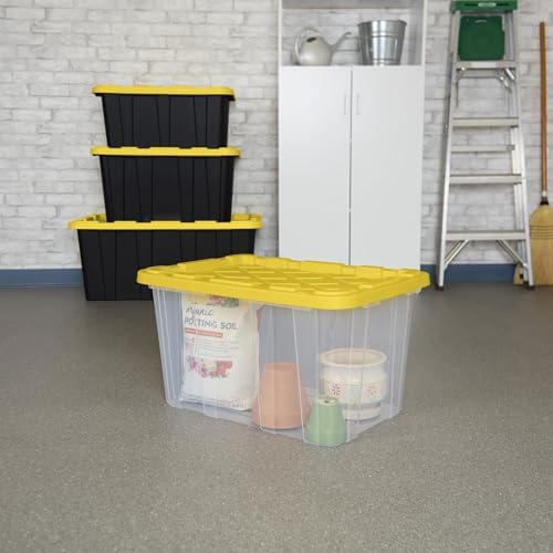 Sterilite Industrial Storage Box with Lids for Garage, 27 Gallon, 4-Pack - Image 4