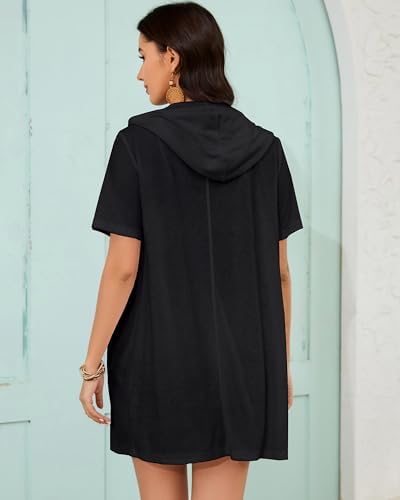 Bsubseach Terry Cloth Swim Cover Up Women Zipper Swimsuit Beach Robes - Image 5