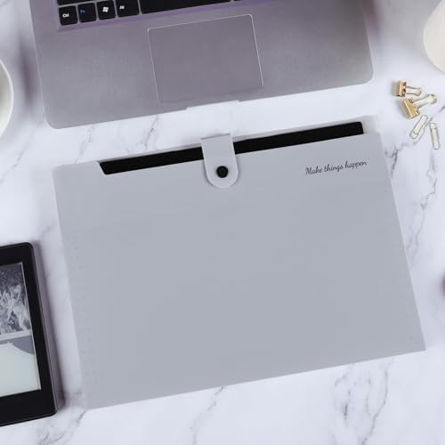 SKYDUE Accordion File Organizer, 8 Pockets Expanding File Folders, Portable Document Paper Organizer, Home College School Office Supplies, Letter Size Gray - Image 6