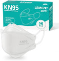 LEMENT KN95 Face Masks,50 Pack Breathable Dust Safety Mask For Adult, White by Lement