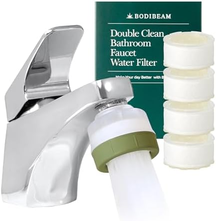 [6Months Set] Bathroom Sink Faucet Water Filter, Vitamin C Gel, Olive Green by bodibeam
