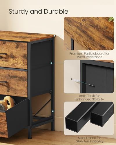 SONGMICS Dresser with 9 Fabric Drawers, TV Stand for TVs Up to 65 Inches - Image 6