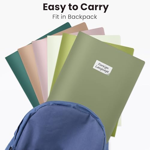 Sooez 7Pack Folders with Pockets, Plastic Pocket Folders with Extra Labels - Image 5
