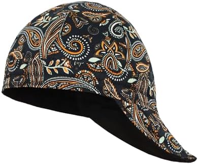 BOCOMAL FR Welding Cap Paisley Printed CAT2 Midweight 6 Pannel Welder Caps by BOCOMALFRWORKWEAR