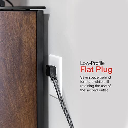 GE 3-Outlet Power Strip15 Ft Braided Long Cord - Image 5