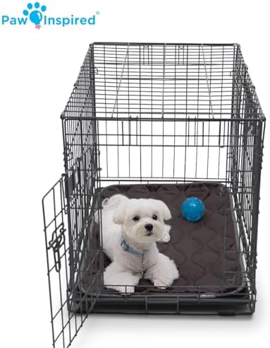 Paw Inspired Washable Padded Crate Mats for Dogs, Beige, 29x18 Inch - Image 6