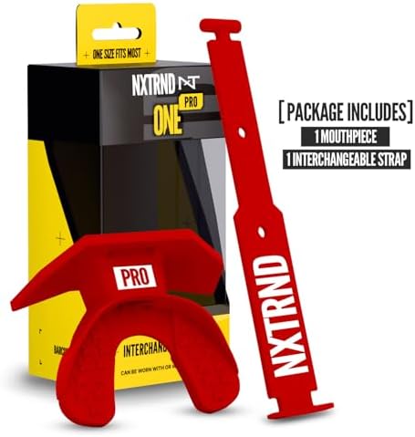 Nxtrnd One Pro Football Mouth Guard, Interchangeable Strap, Fits Adult & Youth (Red) - Image 5