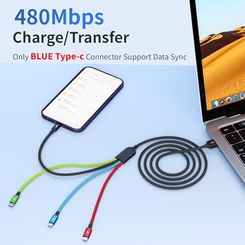 4 in 1 Multi Charging Cable, 2 Pack 5FT Charging Cords for Multiple Devices - Image 4