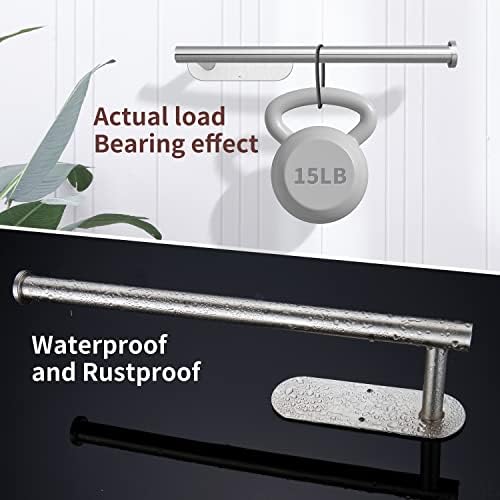 DEKAVA Paper Towel Holder Under Cabinet for Kitchen, Adhesive Paper Towel Holder Wall Mount, SUS304 Stainless Steel 13 inch(2,Silver - Image 6
