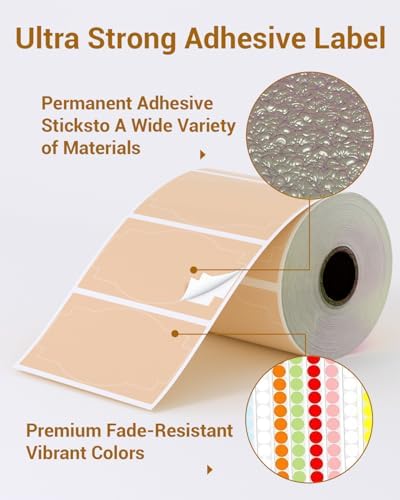 Phomemo Brown Creativity Thermal Labels for Shipping Label Printer 500 PCS - Image 4