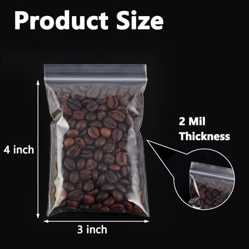 500 PCS 3" x 4" Small Plastic Bags 2 Mil Mini Clear Plastic Poly Bag - Image 2