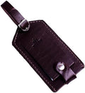 Premium Vegetable-Tanned Natural Leather Luggage Tag – Durable, Stylish Travel ID Labels for Suitcases, Bags, and Backpacks (Brown, 1 pc.) by Unknown