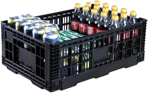Collapsible Storage Bin Container，52 Liter Transfer heavy duty plastic storage box , Versatile Storage Basket milk crates (1) by JGLDG