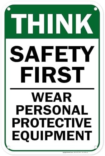 Think Safety First Wear Personal Protective Equipment Sign, 12"x18" by MySignCenter