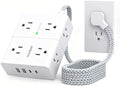 One Beat Flat Plug Surge Protector Power Strip, 6 Ft Flat Extension Cord by OneBeat