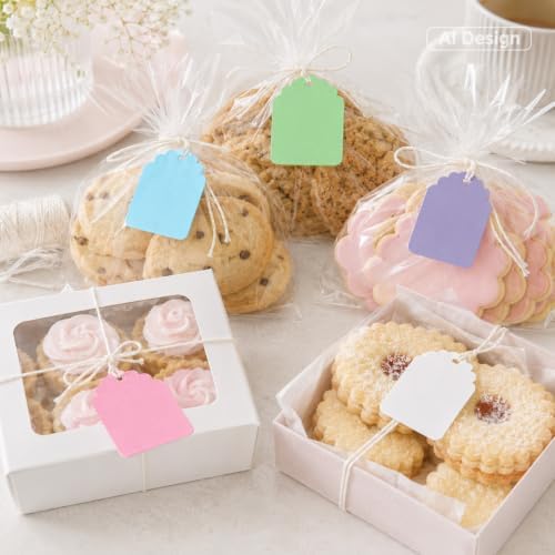 joycraft 200Pcs Price Tags with String, 1.4x1.8In Macarons Color Gift Tags - Image 7