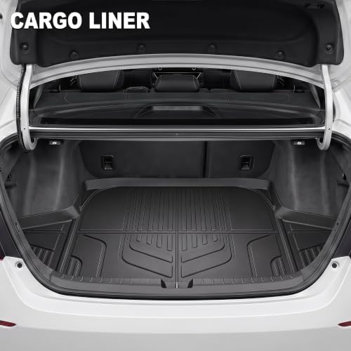 Floor Mats for Honda Accord Sedan 2018-2022 (Include Hybrid), All Weather TPE Protection Floor Liners Accessories, 1st & 2nd Row & Cargo Liner - Image 5