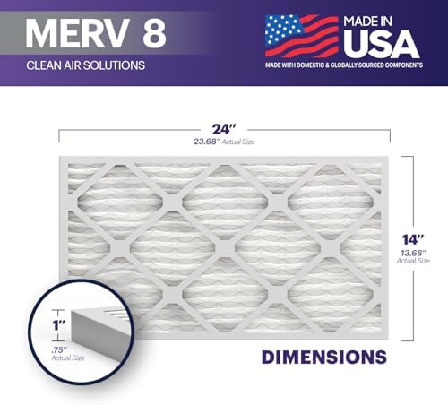 BNX TruFilter 14x24x1 Air Filter MERV 8 (4-Pack) - MADE IN USA – Dust & Pet Defense Air Conditioner HVAC AC Furnace Filters for Dust, Pet, Mold, Pollen MPR 600 – 700 & FPR 5 - Image 2