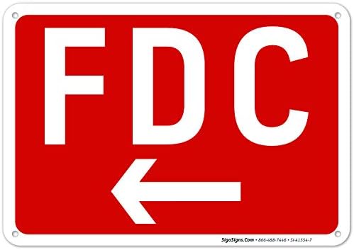 FDC Left Arrow Sign, Red Background, by SigoSigns