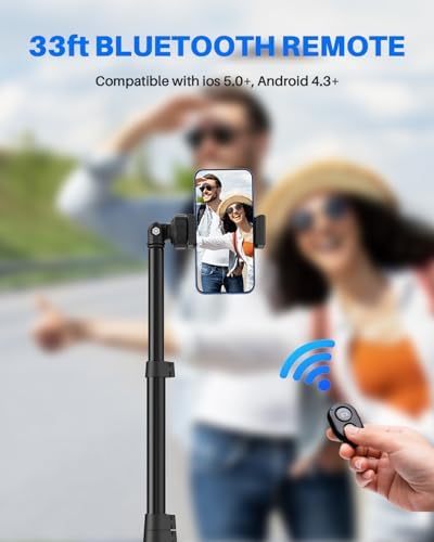 Extendable Phone Tripod for iPhone, Selfie Stick with Remote & Phone Holder - Image 5