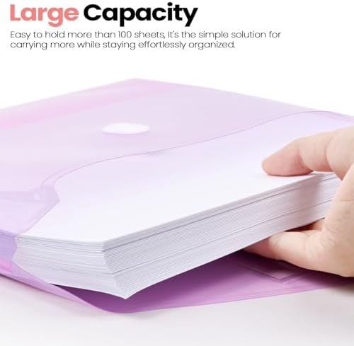 Sooez 36 Packs Plastic Envelopes Plastic File Folders, Document Organizer - Image 3