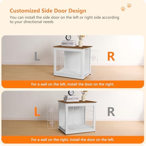 DWANTON 27" Dog Crate Furniture, Dog Kennel Indoor, with Waterproof Cushion - Image 4