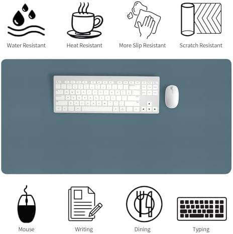 Bloss Light Blue Desk Mat 31.5x15.7, Desk Matt for Desktop, Waterproof Large Desk Mat, Computer Mat for Office/Home/Decor - Image 2