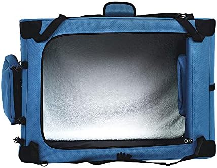 Amazon Basics Folding Portable Soft Pet Dog Crate Carrier Kennel, 36 x 24 x 24 inches, Blue - Image 3