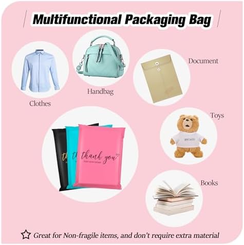 14.5x19 Thank You Poly Mailers Variety Pack of 50, 13Pcs Each Color - Image 5
