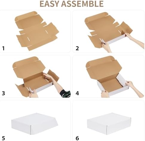 RLAVBL 6x4x1 Shipping Boxes Set of 100, White Small Corrugated Cardboard Box, Mailer Box - Image 5