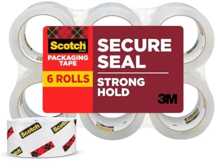 Scotch Secure Seal Packaging Tape, 6-Count, 1.88 in x 54.6 yd (Pack of 6) by ScotchBrand