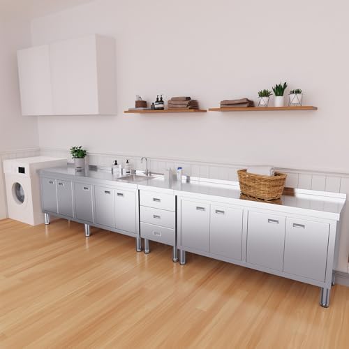 WWK Outdoor Kitchen Drawer, Stainless Steel Kitchen Cabinet with Drawers, Triple Access BBQ Drawers for Outdoor, Commercial Restaurant, Garage, 20.87" D x 19.68" W x 35.43" H - Image 7